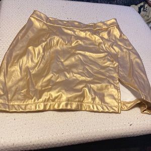 Gold mini skirt size M